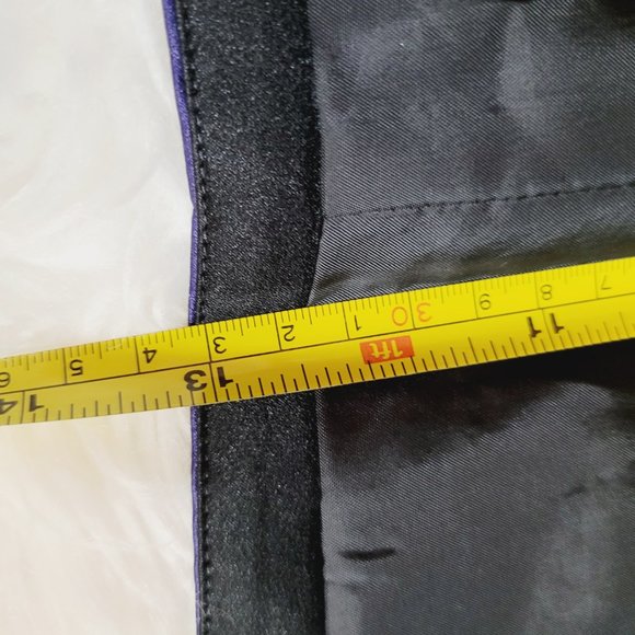 Rachel by Rachel Roy Cropped Black Asymmetrical Jacket Zippered Sateen Purple 2 - Picture 12 of 15